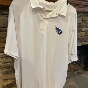 dry fit white  tenn titans polo . wore twice